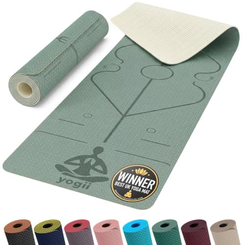 Yogii Non-Slip 6mm TPE Yoga Mat with Alignment Guides