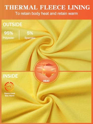 Hotfiary Kids Boys Thermal Base Layer Set Football Skin, Yellow, 8-9Y — view 3