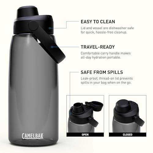 Camelbak THRIVE CHUG 950 ml – bike bottle – leak-proof – soft drinking spout – ideal for on the go – keeps hydrated even on hot days – Charcoal, size: OS — view 3
