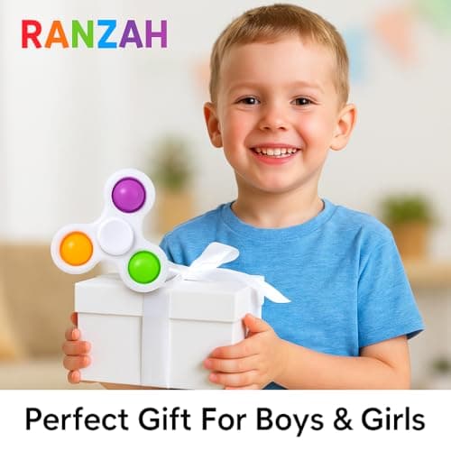 Ranzah Hand Fidget Spinner Toy Finger Bubble Pop Sensory ADHD Anxiety Stress Relief Gift Party Travel Toy For kids Teens Adults(White) — view 3