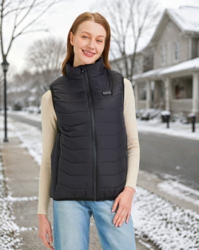 vapesoon Heated Jacket Womens for Men with 26 Heating Zones, Heated Gilet with 4 Zone Controls, Supports USB 5V and 7.4V DC Batteries – Warm Gear for Hiking Cold Weather Jobs – Battery Not Included — view 2