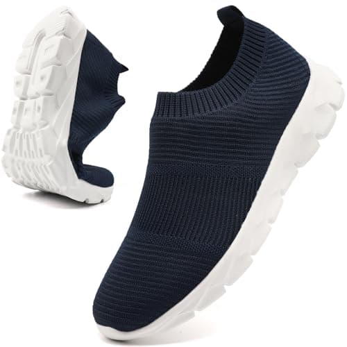 Mens Trainers Slip on Trainers Walking Running Sneaker,Blue,Size 9 UK