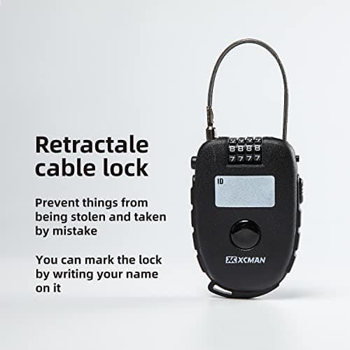 XCMAN Snowboard Lock with 30inch Ski Lock, Ski Locks Cable Retractable, Snowboard Lock Cable,Bike Locks and Suitcases,Secure 4-Digit — view 2