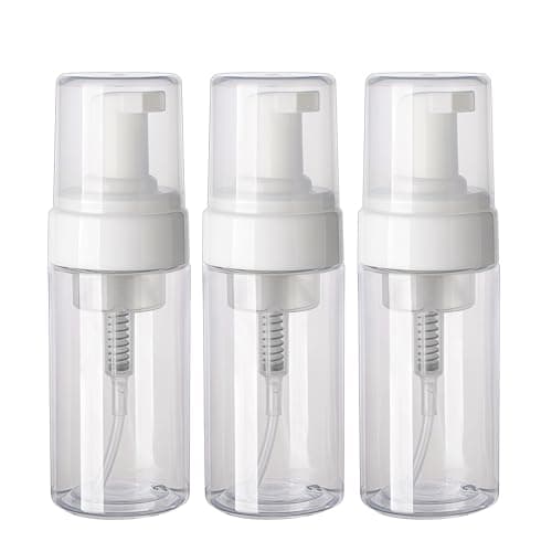 VASANA 3Pcs 100ML 3.4oz Clear Plastic Foaming Soap Dispenser Refillable Travel Hand Soap Foam Shampoo Bathroom Accessory