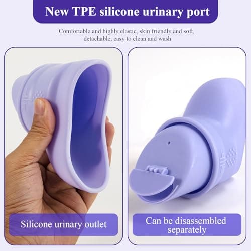 1200 ml Female Urinal Bottle, Leak Proof Portable Travel Toilet, Purple — view 3