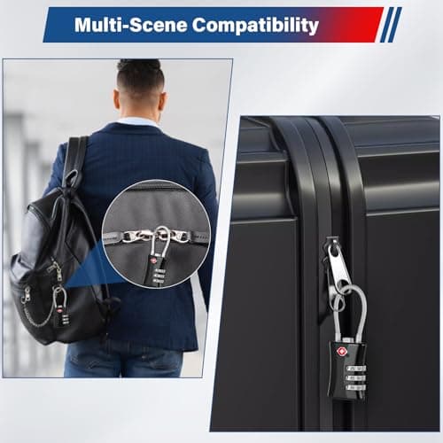 Blendura TSA Luggage Lock 2 Pack, 3 Digit Combination, Black — view 6