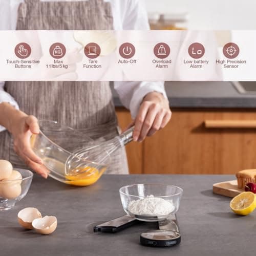 NUTRI FIT Foldable Digital Kitchen Scale, 5KG/11lbs, Silver-Black — view 5