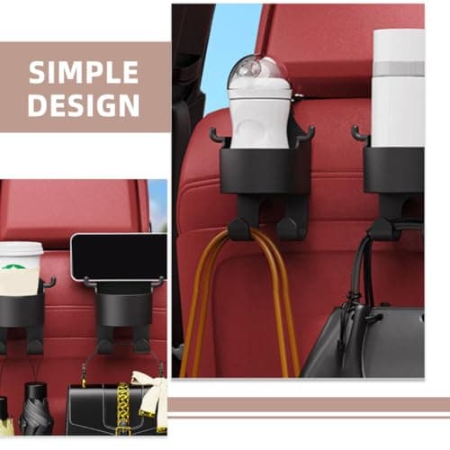 MAGICLULU 2pcs Headrest Cup Holder Back Seat Cup Organizer for Car Travel, Scratch-resistant Abs Material, Convenient Backseat Storage for Drinks and Accessories — view 3