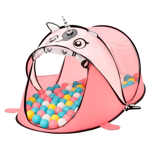 Trintion Pop-Up Play Tent 180x96x81 cm – Indoor & Beach Children's Tent with UV Protection & Waterproof Material – Foldable Baby Beach Tent with Carrying Bag – Playhouse Gift for Christmas (Pink)