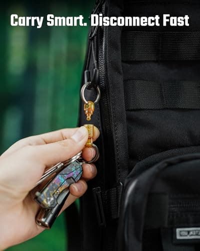 MecArmy CH24 Key Ring Detachable Connector – 360° Double-Ended Rotating Titanium Keychain with Quick Release, Key Organiser for Everyday Carry, Multi-Tools, Car, Backpacks, Carabiner, Camping & Travel — view 5