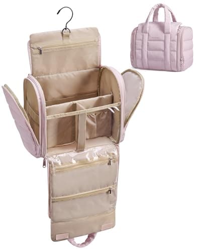 BAGSMART Large Hanging Toiletry Bag for Travel with Removable Divider