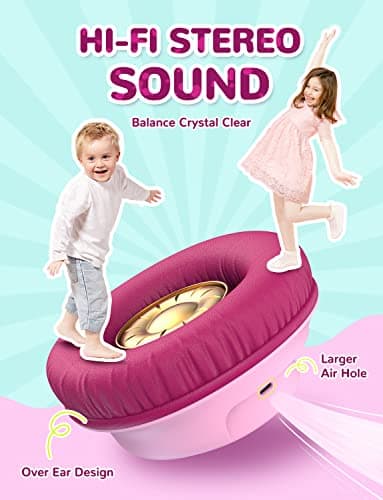 iClever BTH18 Kids Headphones Wireless with LED Lights 43H Playtime Travel — view 3