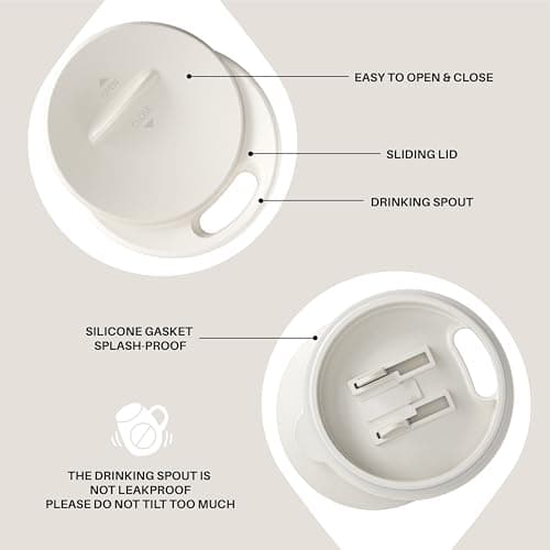 Ideus 460ml Insulated Coffee Mug with Lid and Handle (White 2.0) — view 4