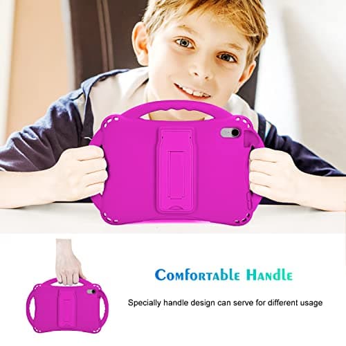 TopEsct Kids Case for iPad Mini 7 (A17 Pro) 2024 /iPad Mini6 2021, Shockproof Silicone Cover with Handle Stand for 8.3" iPad Mini 6th/7th Gen,Purple — view 3