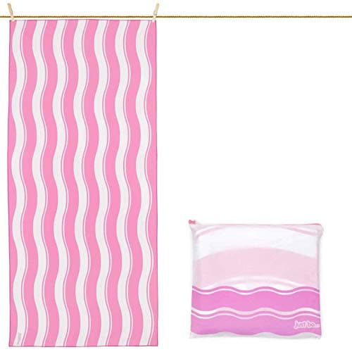 just be... Microfibre Beach Towel Gym Towel - Lightweight Compact Swimming Quick Dry Towel Anti-Sand - Beach Towels for Adults and Kids - Pink XX Large 200x90cm — view 2