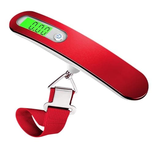 SHANJE Luggage Weight Scale for Suitcases 110 Lbs World Cup Travel Accessories High Precision Travel Digital Hanging Scales 50kg Red