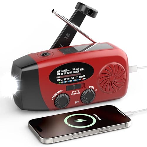 2000mAh Wind Up Solar Radio, Emergency Crank Weather Radio, FM/AM Radios