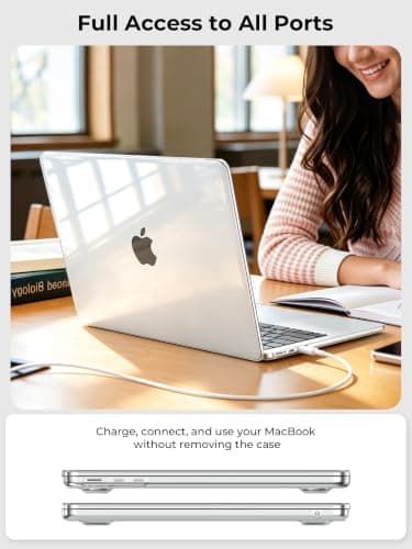 EooCoo for MacBook Air 13.6 inch Case 2026-2022 M5 M4 M3 M2 Crystal Clear — view 6