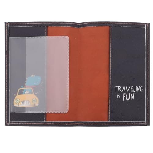 PLAFOPE Cards Credit Case and Passport Organizer Simple Design Pu Travel Document Cover for Boys in Professional Occasions