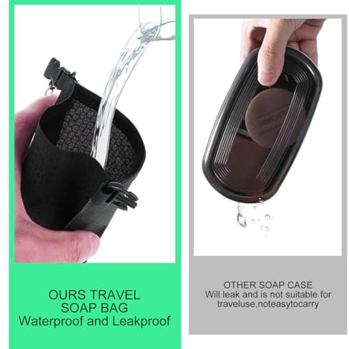 YUNYU Premium Soap Bag Travel Kit with Dual Mesh Pouches & Carabiner Clip - Waterproof, Quick-Dry Holder for Bath, Shower, Camping - Compact Case for Hotels, Gym, Outdoor Trips — view 4