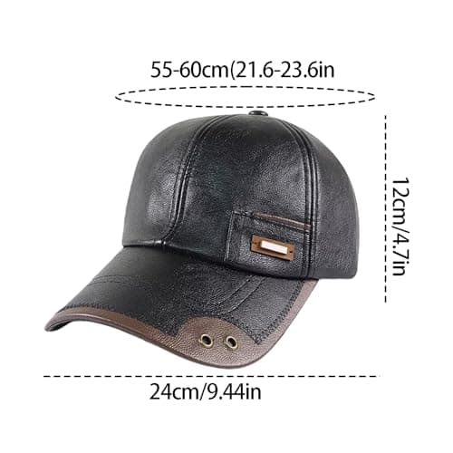 Black Leather Hat Vintage Fashion Headwear — view 5