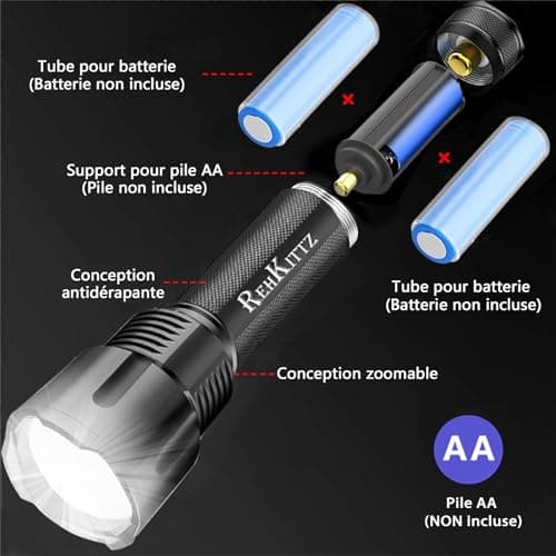 REHKITTZ LED Torch, 3300 Lumens, Super Bright — view 3