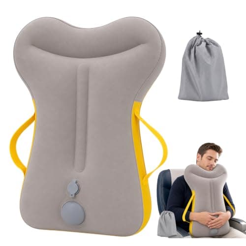 Inflatable Travel Pillow for Airplane Durable Ergonomic Hugging Neck Pillow