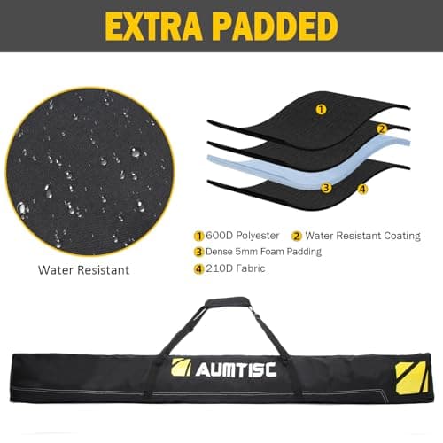 AUMTISC Ski Bag Ski and Boot Bag Combo for 1 Pair of Skis — view 2
