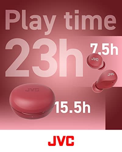 JVC Gumy Mini Wireless Headphones - Small and Lightweight Bluetooth 5.1 Earbuds, 23H Battery, IPX4 Water Resistant, 3 Sound Modes, Red — view 4