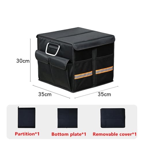 Car Boot Organiser for Lexus ES 250/ES 300 / ES 330/ES 350/ES 300h/ES 350h, with Handle & Partition Collapsible Boot Organise Travel, Groceries & Everyday Use,A 36L-B Grey — view 2
