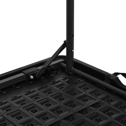 Amazon Basics 4-Foot Folding Table with Adjustable Height, Lightweight Portable Folding Tables for Indoor & Outdoor, Auto-Locking Legs, Carrying Handle, 121.4 x 60.7 x 86.1 cm, Black — view 5