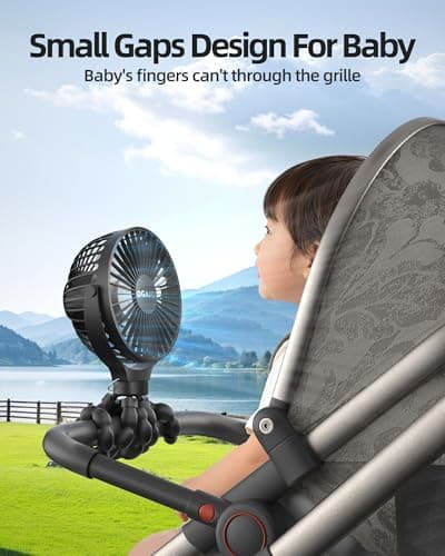 OGAJO Portable Pram Fan Rechargeable Clip-On Fan Personal USB Desk Fans — view 3