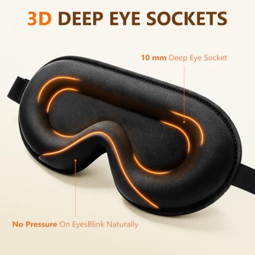 Sleep Mask with Earplugs, 3D Blackout Eye Mask for Sleeping and Travel — view 4
