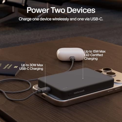 Twelve South PowerCapsule, MagSafe-compatible Power Bank (Slate) 10,000mAh — view 5