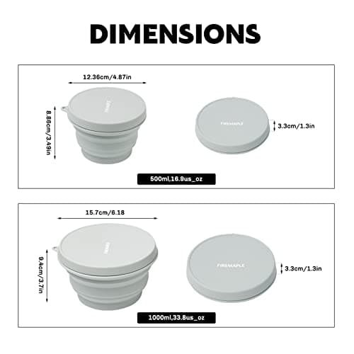 Fire-Maple Collapsible Camping Bowl | Portable Silicone Bowl with Lid | Hot-and-Cold Dinnerware for Backpacking Camping Travel Hiking (1000ml) — view 2