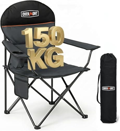 OVERMONT 150kg Oversized Camping Folding Chair for Adults