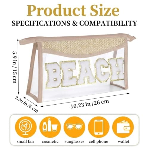 Clear Beach Makeup Bag 26x14x6cm PVC Waterproof Pouch 1 Pack — view 2