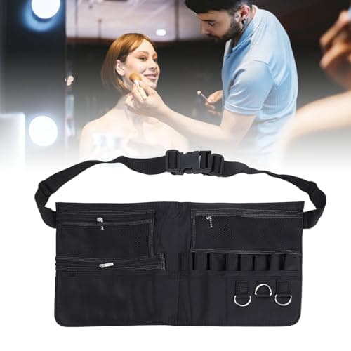 Makeup Brush Waist Bag, Professional Cosmetic Makeup Brush Bag with Artist Belt Strap, Multi Pocket Cosmetic Brush Pouch Holder Organizer, Adjustable MakeupBrush Belt — view 5