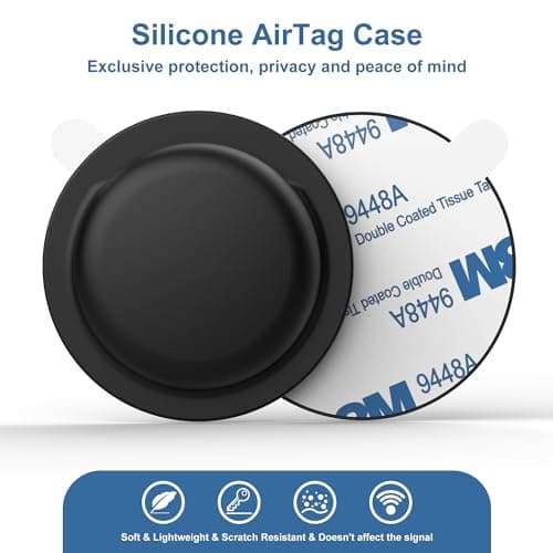 4 pack For Apple Airtag Holder,Silicone Airtag Fabric Holder with 3M Adhesive Sticker,Secure and Discreet,Airtags Case For Luggage,Camera Bags,Bags,Backpacks and Wallet — view 2