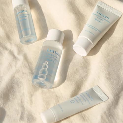 Luvum Moisture Travel Kit - 4pcs | Bamboo Hyaluronic Cleanser, Toner, Cream & Suncream | Sensitive & Combination-Oily Skin | Korean Skincare Set — view 3