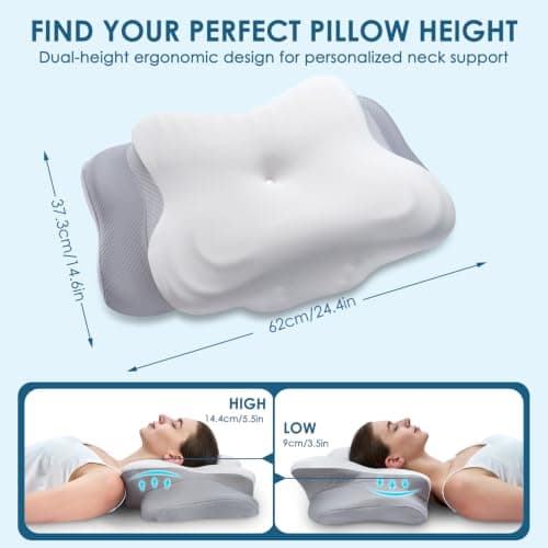 RestVara Memory Foam Pillow, Neck Pillow, Cervical Pillow, Ergonomic Pillow — view 2
