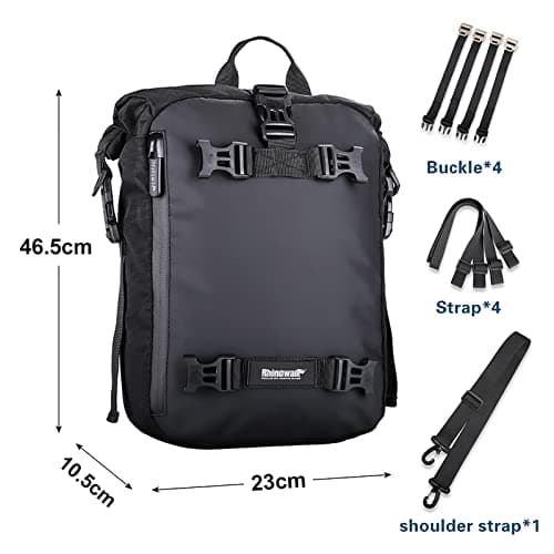Rhinowalk Motor Saddle Bag Motorcycle Pannier Bag Waterproof Multifunctional Rear Rack Trunk Seat Bag (Black 10L) — view 2