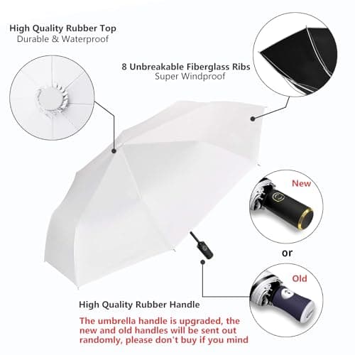 CUBY UV Sun Umbrella Compact Folding Travel Umbrella Auto Open and Close for Windproof, Rainproof & 99.9% UV Protection Parasol with Black Anti-UV Coating — view 3