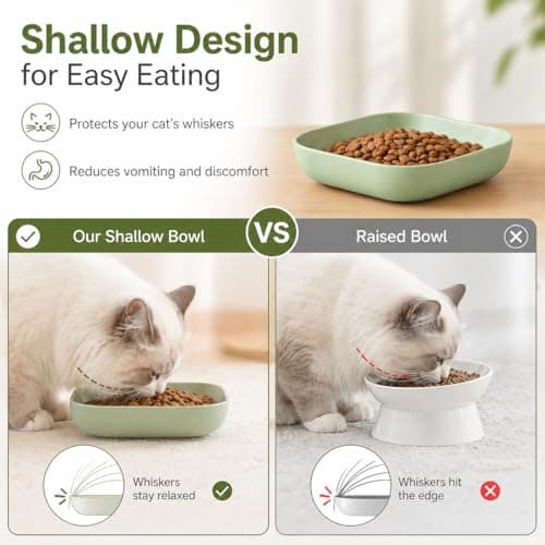 Cat Bowls, Zoenif 10 Pack Whisker Friendly Cat Dishes with Storage, Pink — view 3