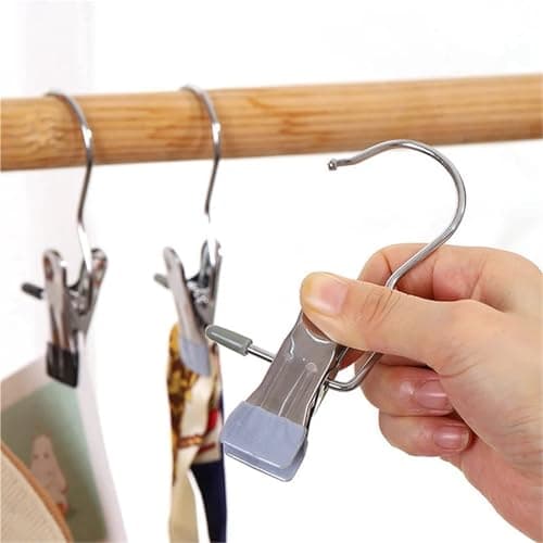 30PCS Stainless Steel Heavy Duty Clothes Clips for Laundry Socks Travel — view 3