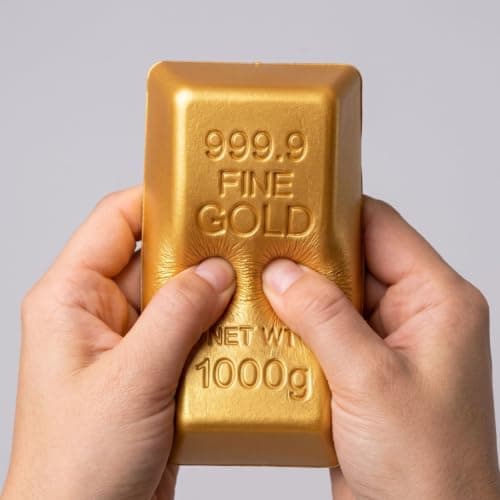 Butter Squishy, Gold Bar Shaped Stress Relief Toy, Soft Squeeze Fidget Toy — view 4