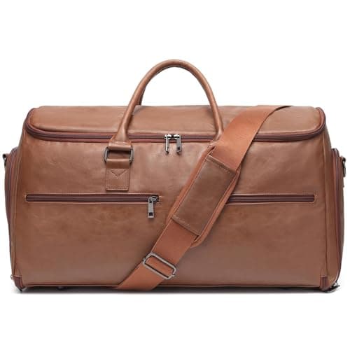 Carry On Garment Bag for Travel, Convertible Travel Garment Bag for Men Women, 2 in 1 Hanging Suitcase Suit Business Travel Bag, Brown