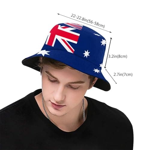 Stylish National Flags Bucket Hat Sun Protection Packable Fisherman Hat Summer Hat Unisex Outdoor Travel for Women Men, Australia, One size — view 3