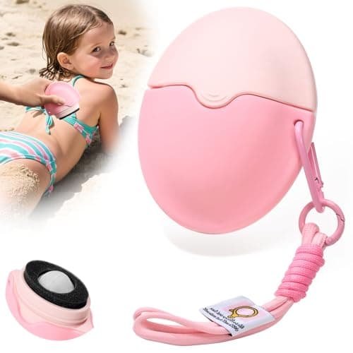 Searuodio Sunscreen Applicator for Kids & Families with Roller Ball & Soft Sponge - Refillable, Spill-Proof, Travel Size (1.85 oz) - Easy Sunscreen Roll-On for Children, No Mess Baby Sun Lotion Brush