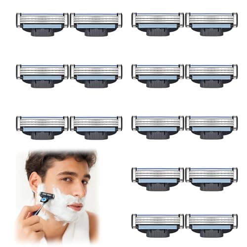16 Pcs Razor Blades Compatible with Gillette Mach 3 Men Shaver